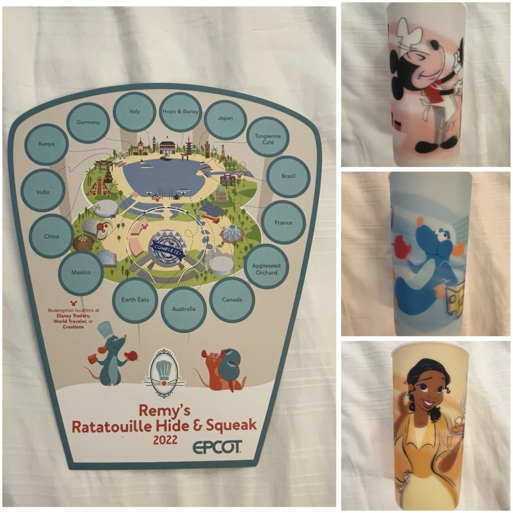 NEW Set of 3 w/ Map - 2022 Food & Wine Festival Remy's Scavenger Hunt Prizes